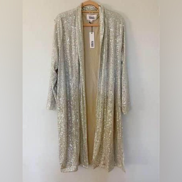 BB Dakota by STEVE MADDEN ~ Show Stopper Sequin Duster Jacket - Picture 9 of 11